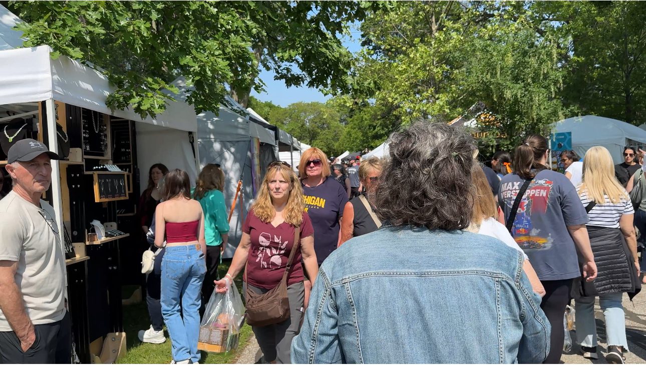 People walking at Art in the Park Windsor, 2025