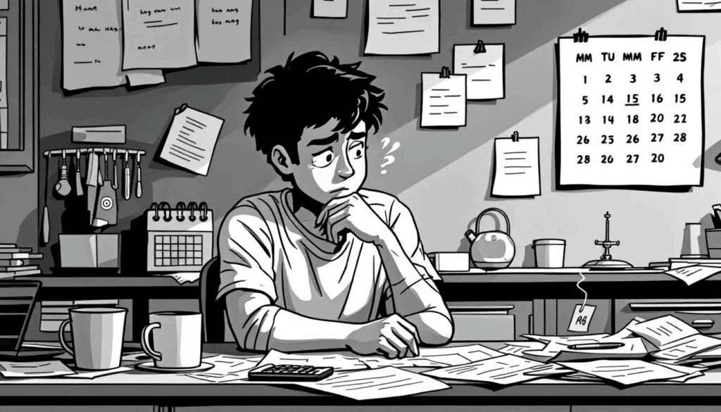 A person calculating mortgage options.